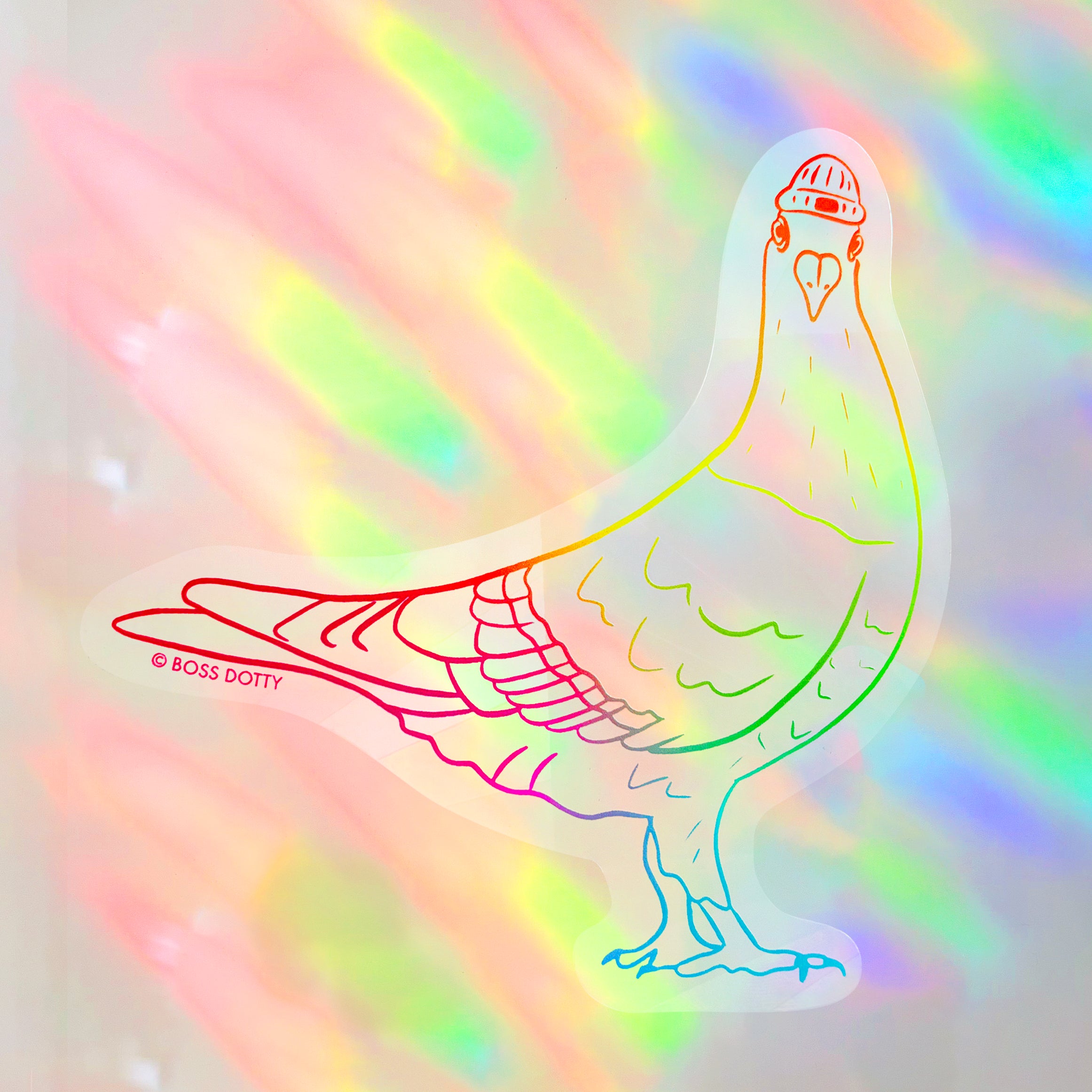 Pigeon Rainbow Suncatcher Sticker – BOSS DOTTY PAPER Co.