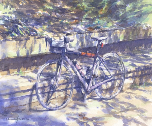 樹陰の自転車：F8 | … 風景画の部屋 …