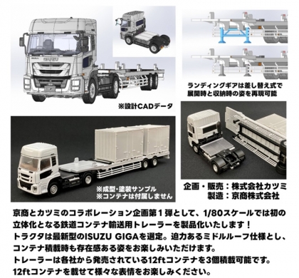 カツミ×京商 1/80 鉄道コンテナ積載用セミトレーラーのご案内