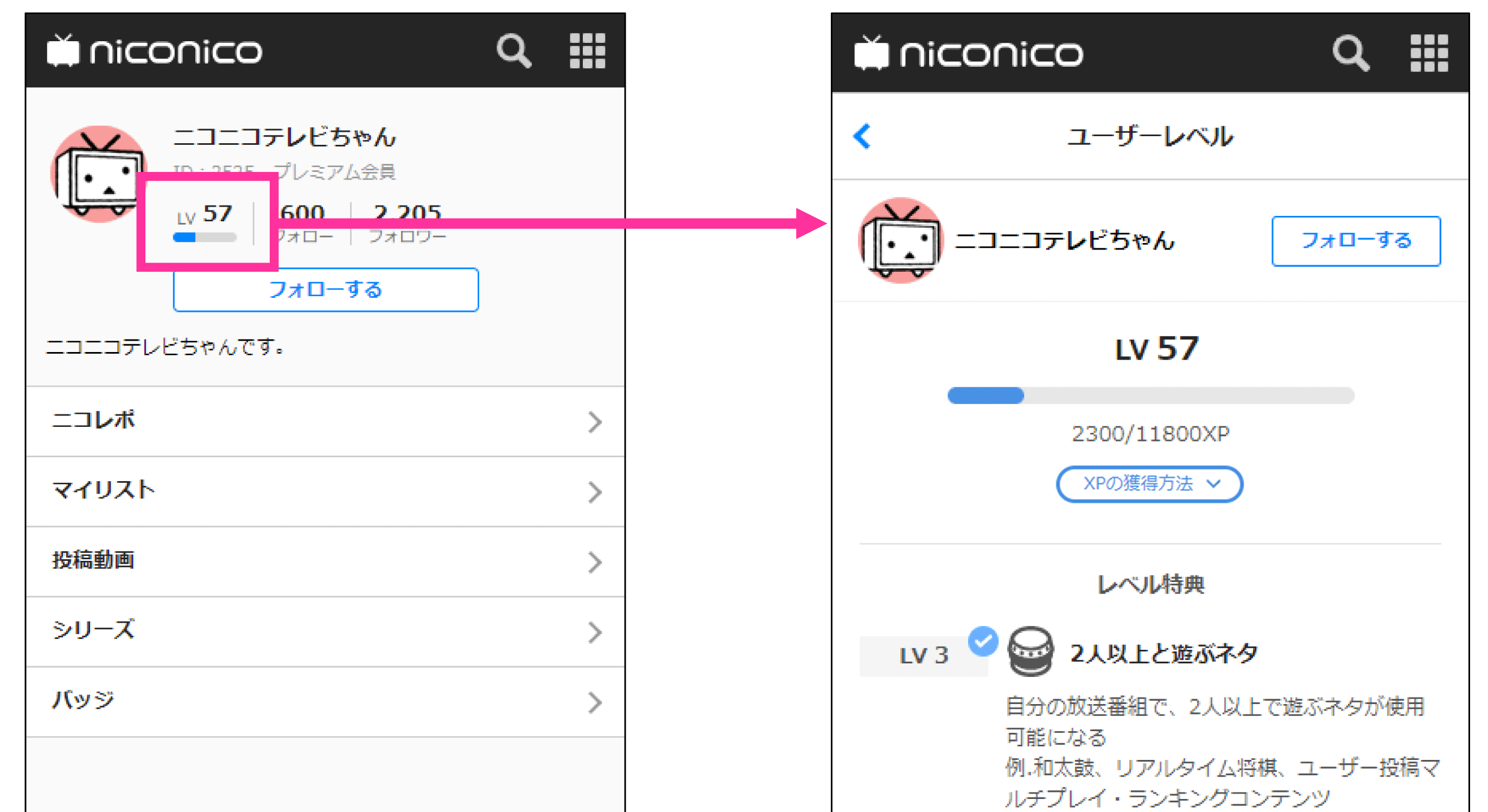 ユーザーレベル」が確認できるようになりました【スマホブラウザ版
