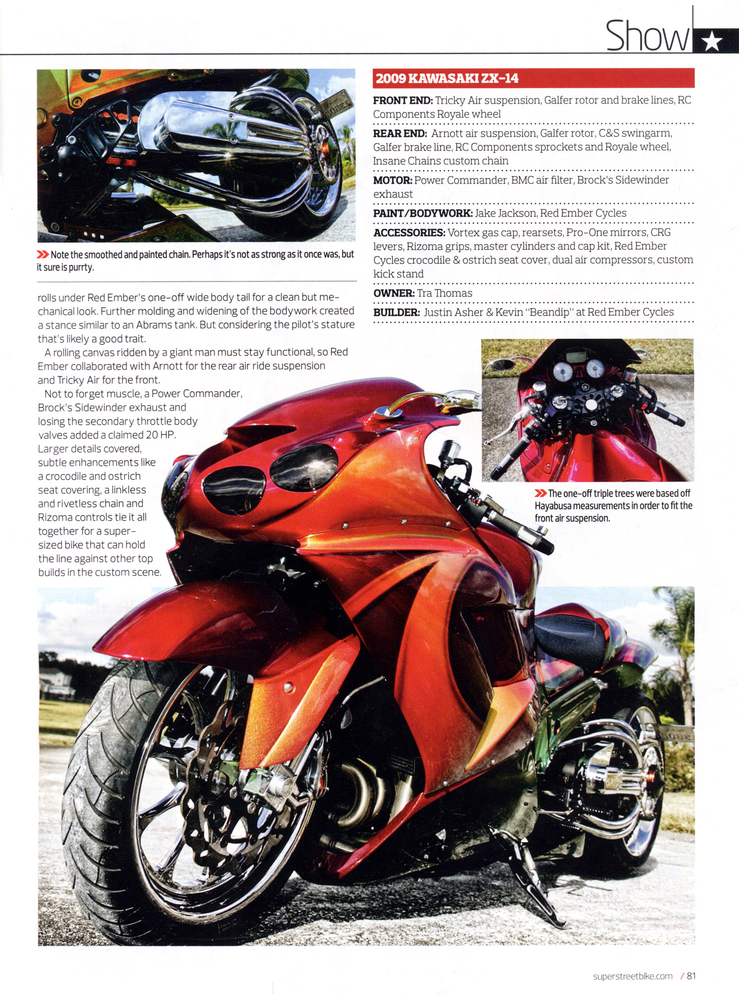 Super Streetbike Magazine: Large Barge Custom ZX-14 | Brocks