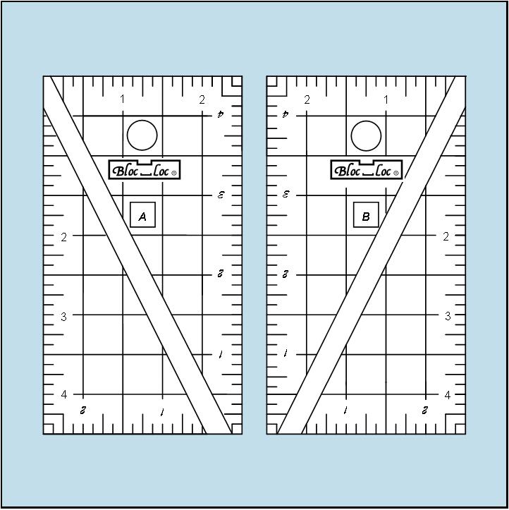 Half-Rectangle Triangle 2:1 Mini Set - Bloc Loc Rulers