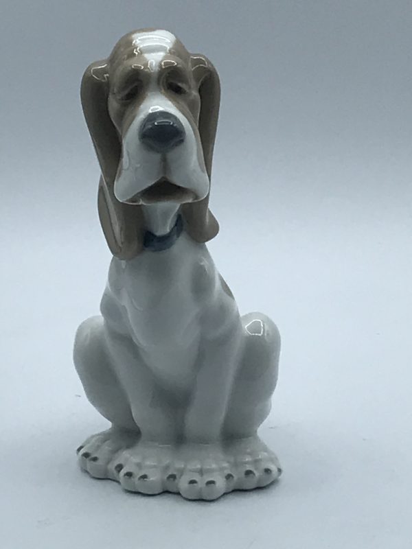 Antique Nao by Lladro Hound Dog Figurine Spanish Porcelain Juan