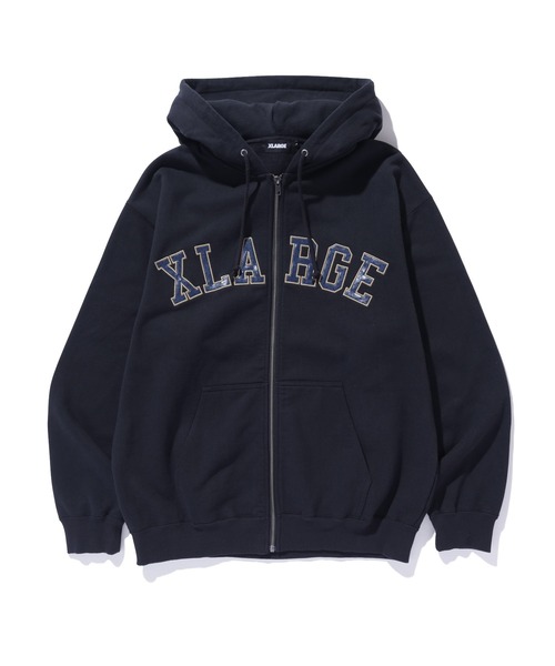 PERFORATED LEATHER LOGO ZIP UP HOODED SWEATSHIRT（パーカー