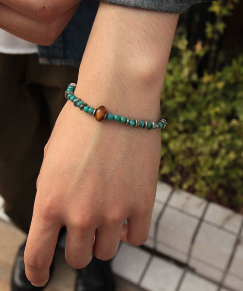 Round Turquoise Bracelet(ターコイズ ビーズ ブレスレット