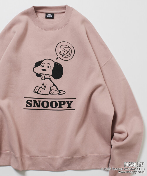 限定展開 PEANUTS/ピーナッツ 別注 フロントプリント クルーネック