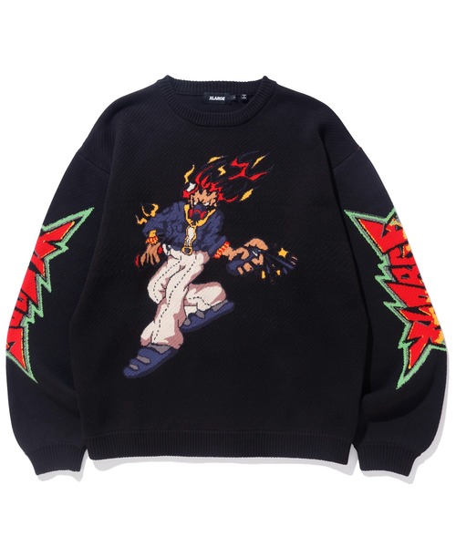 セール】BURNING MONSTER CREWNECK KNIT（ニット/セーター）｜XLARGE