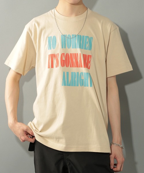 セール】【THE FINAL VIEW】NO WORRIES Vintage message logo print T
