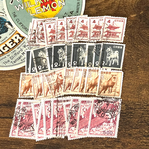昭和レトロな切手・4種×各10枚枚☆使用済み切手・古切手【mc】 その他