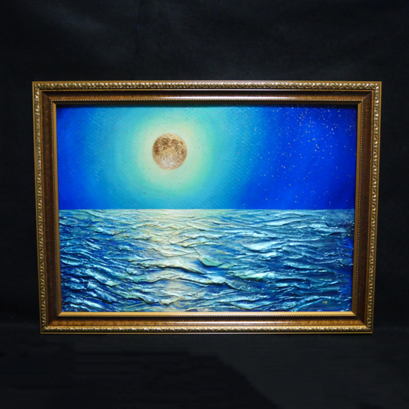 油絵 油彩 油彩画 絵 絵画 【月の海】 絵画 HR 通販 14461563