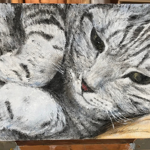 受注制作 油絵 人物、動物を高耐久の木枠張りキャンバスへ描きます