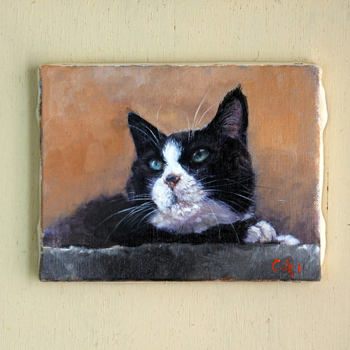 猫の油絵F0ゼロ号原画 絵画 mimoza 通販 14645644｜Creema(クリーマ