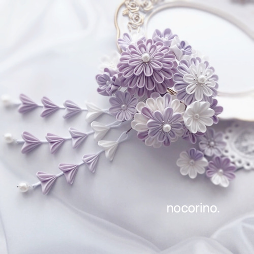 つまみ細工髪飾り 成人式 七五三 卒業式 結婚式 かんざし nocorino