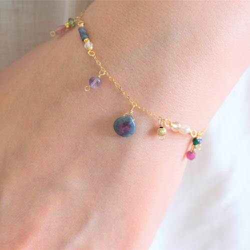 New!Ruby in zoisite bracelet：ルビーインゾイサイト チェーン