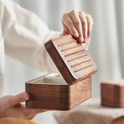 2way木製アクセサリー収納のオルゴール ジュエリーボックス ピアス