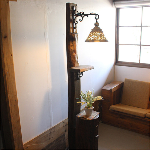 古材梁 大正ロマン フロアライト アンティーク フロアスタンド 間接