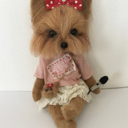 おしごとDog アイドルのヨーキーちゃん 羊毛フェルト 羊毛フェルト