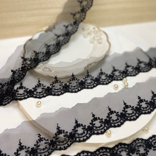 RC-1093 黒の小花チュールレース レース Relace 通販 15962366｜Creema
