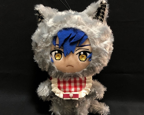 オオカミ｜ぬいぐるみ服｜15-17cm用｜着ぐるみ｜ハンドメイド｜カール