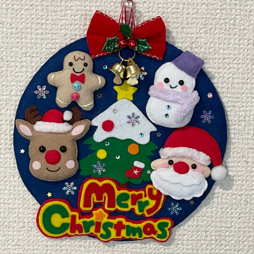 クリスマスリース フェルトリース リース pikataka 通販 16819144