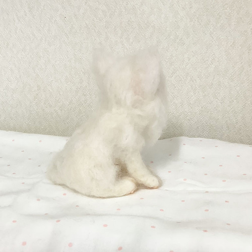 白いチワワ＊羊毛フェルト＊犬＊チワワ＊可愛い 羊毛フェルト moco3871