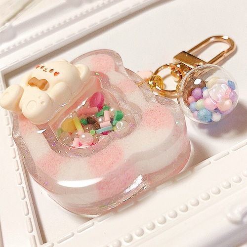 もふもふくまちゃんシェイカー◇シャカシャカキーホルダー 熊 チャーム