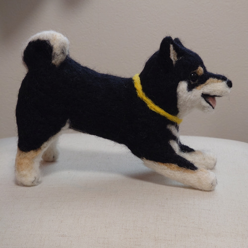 柴犬 羊毛 羊毛フェルト ハンドメイド 黒柴 羊毛フェルト allenkuro48