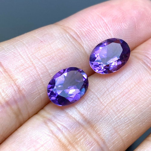 AMR10 宝石質 天然 アメジスト 楕円 アメシスト 紫水晶 2月誕生石