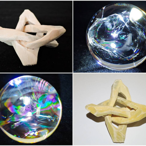 ☆ヒマラヤ産 極上!☆虹の水晶玉46mm/140g+台座付☆レインボー