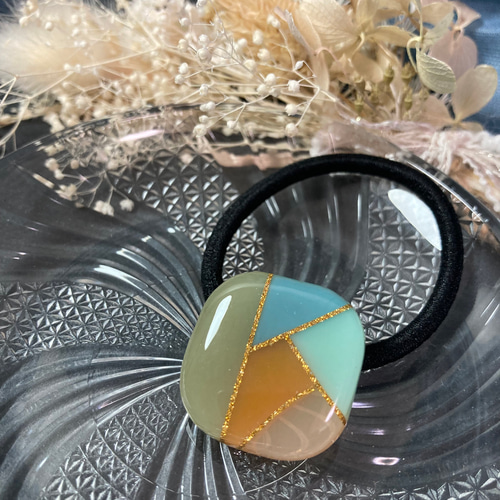 くすみカラー ハンドメイド レジン パステルカラー ヘアアクセサリー