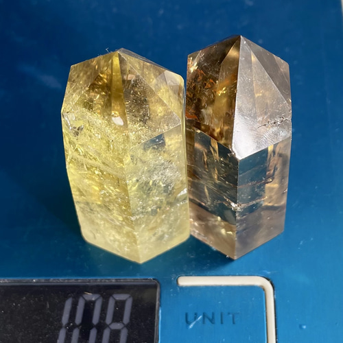 シトリン六角柱 レインボー ポイント 高品質黄水晶 お守 セット その他
