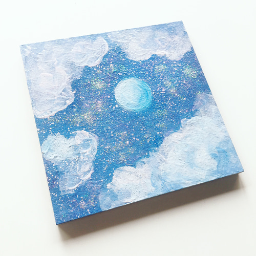 空】絵画/原画 絵 星 月 キラキラ アクリル画 絵画 nagi atelier 通販