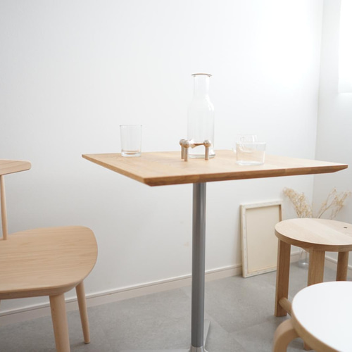 60cm×60cm/オーク無垢/カフェテーブル/高さ指定可/脚カラー選択/OAK