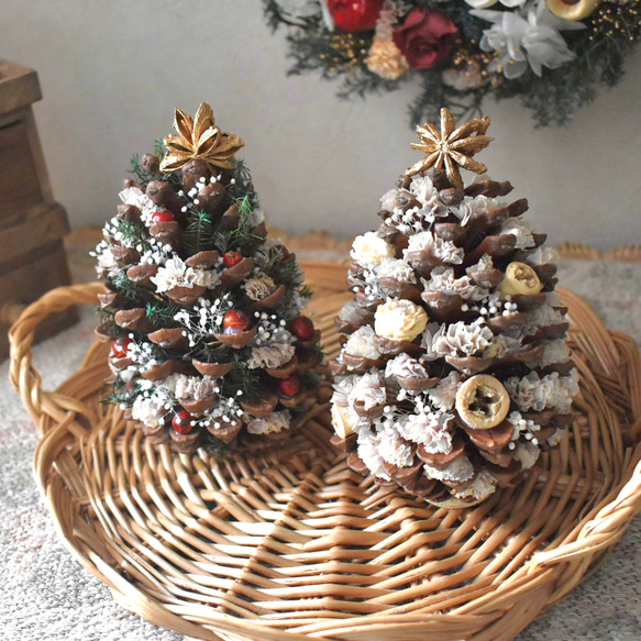 特集掲載】ほっこり松ぼっくりのクリスマスツリー ドライフラワー 花と