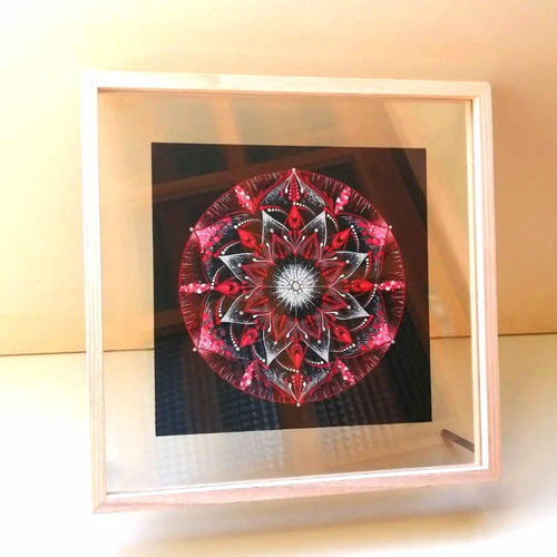 点描曼荼羅アート【赤い華（情熱）】 絵画 Prism rose 通販 13662634