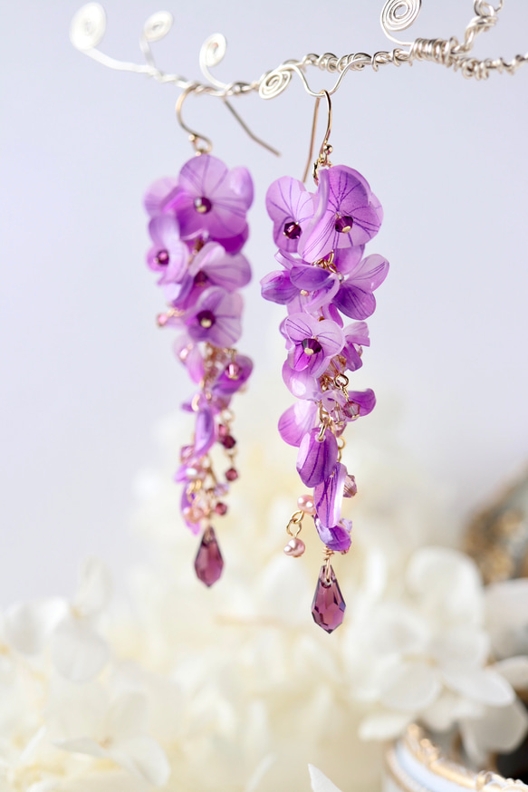 藤の花のピアス／イヤリング ピアス（フック・チェーン） ジュネ 通販