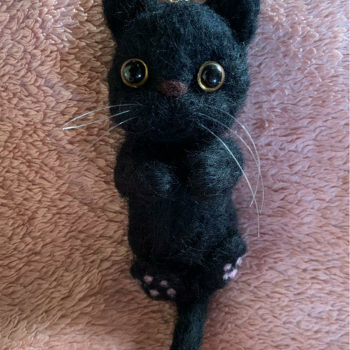 注文製作】羊毛フェルトハンドメイド黒猫ちゃん 羊毛フェルト moemo