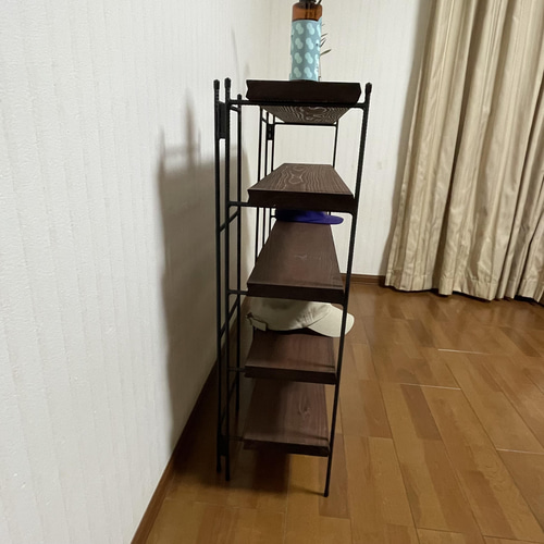 新商品‼️手作りアイアン家具 アイアンシェルフ 折り畳みラック西海岸