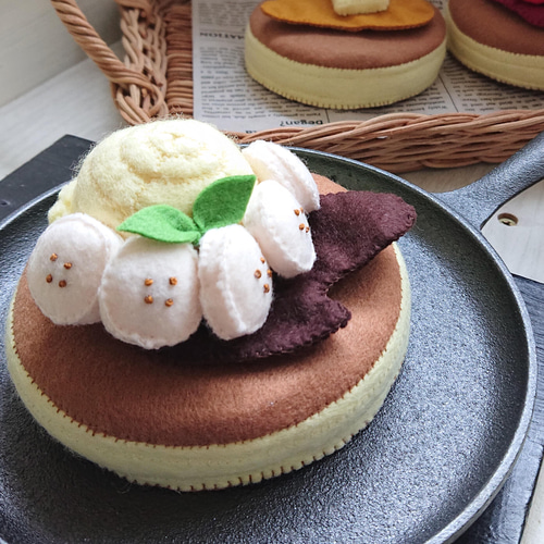 受注制作】フェルト おままごと ホットケーキ(パンケーキ)セット