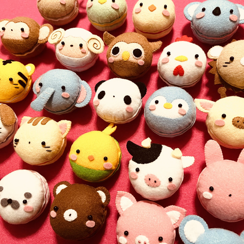 SHIDO-RICO フェルトで作る可愛いどうぶつマカロンセット 型紙＆レシピ