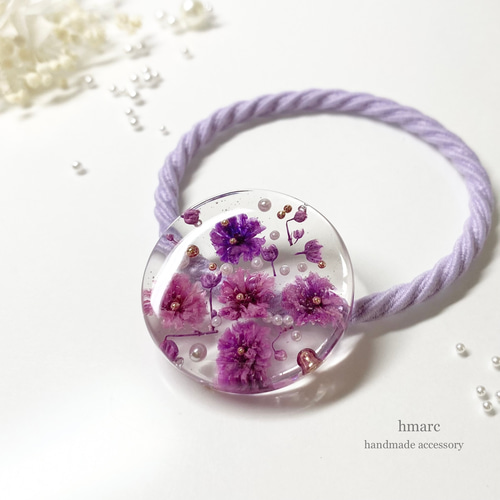B-101 お花レジンヘアゴム 冬B-101 お花レジンヘアゴム 冬 B-101 お花