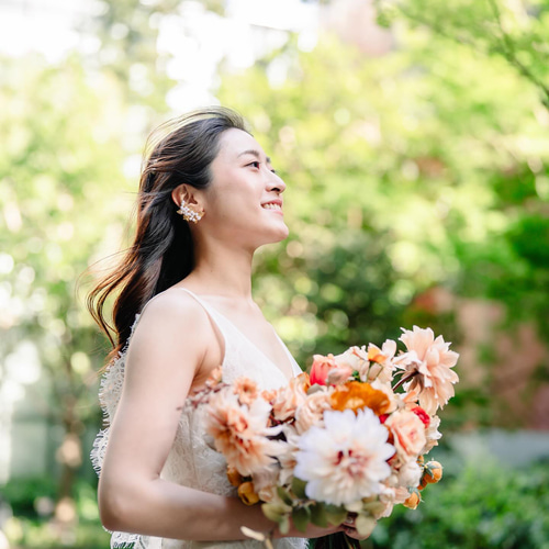 レンタル テラコッタ オレンジ 結婚式 前撮り ブーケ ウェディング