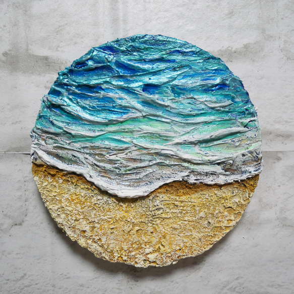 油絵 油彩 油彩画 絵画 絵 円形【丸い海】 絵画 HR 通販 17785837