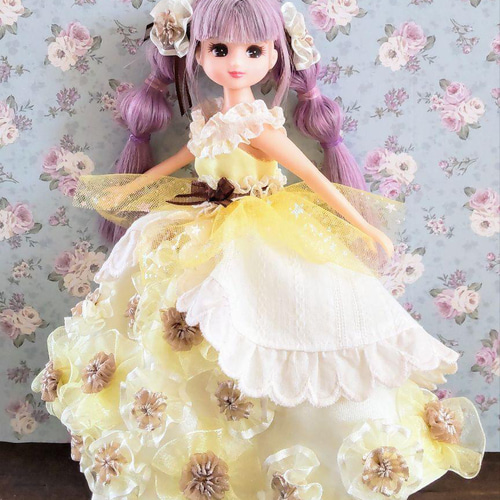ドール服 リカちゃん 27cmドール ひまわりの花束ドレス その他人形