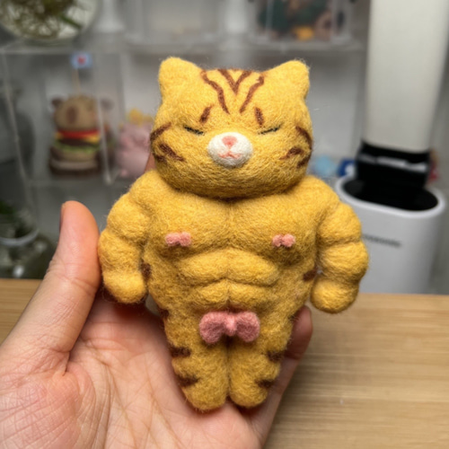 羊毛フェルト完成品 ミニテディベア カスタムフレーム人形 置物 犬 猫