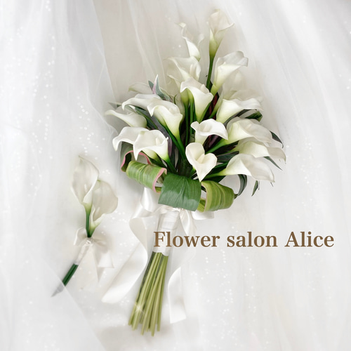 カラーブーケ ブートニア付き ウエディング 結婚式 ウエディング 造花