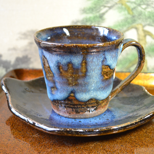 再入荷！】贅沢なコーヒーカップ+リーフ皿セット カップ&ソーサー ☆萩