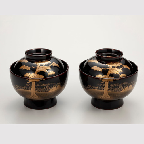 伝統工芸 輪島塗 夫婦雑煮椀「松島蒔絵」 【13】 お椀・ボウル・鉢