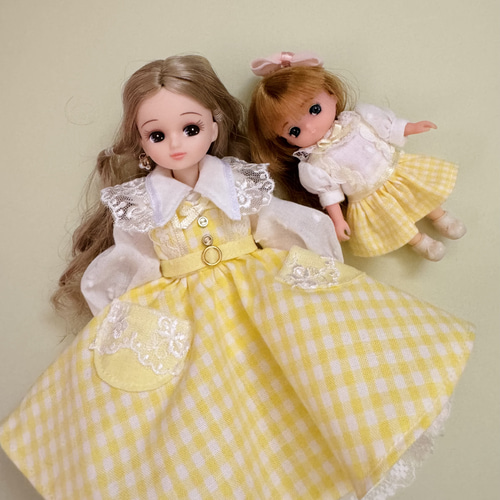 50's ギンガムチェック ジャンパースカート パニエセット リカちゃん