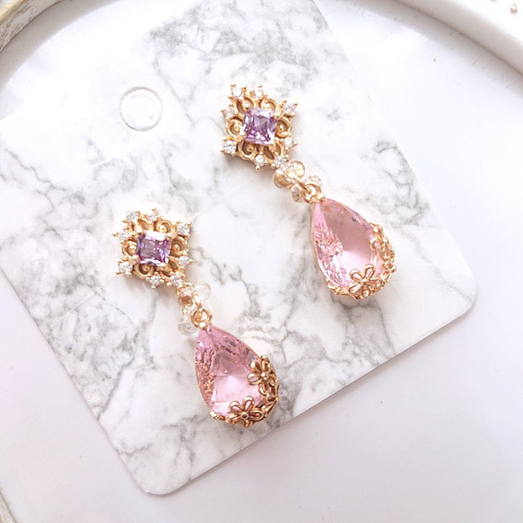 ラプンツェルカラー ピンクドロップ イヤーアクセサリー ♡ ピアス